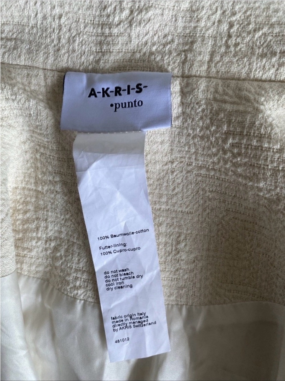 Akris Punto Asymmetric Cotton Textured Moto Jacket Convertible Funnel Neck US 6 - Picture 7 of 16
